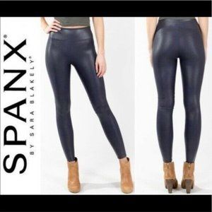 SPANX Faux Leather Black Leggings #2437 Size Medium